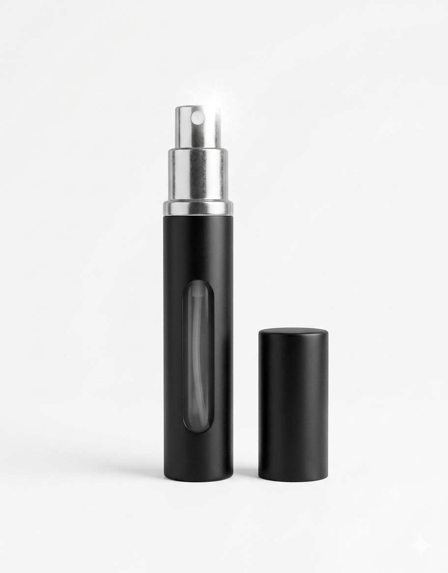 Atomizador Portátil Premium: Black & Silver Edition